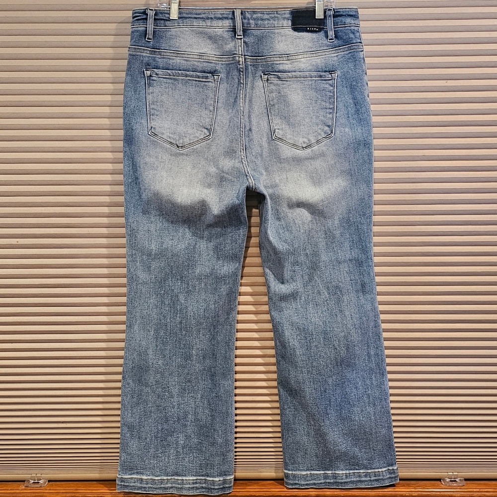 Freckled Poppy x Risen Jeans Womens 1XL Medium Wash Wide Leg Patch Pocket Jeans - Picture 6 of 13